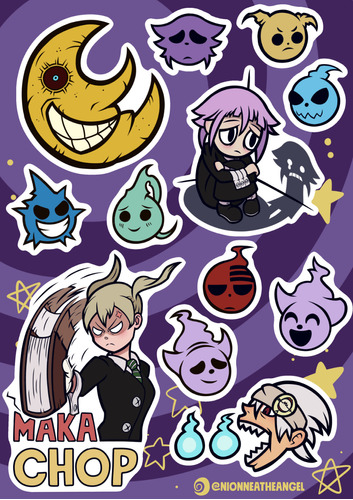 Cartela Adesivos Soul Eater A5