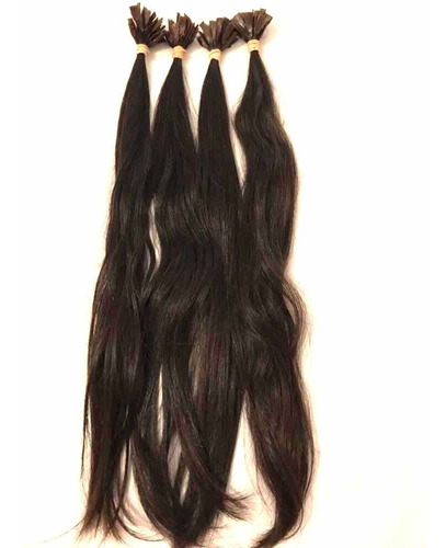 20 Extensiones Cabello Natural 45 Cms Largo Castaño Oscuro