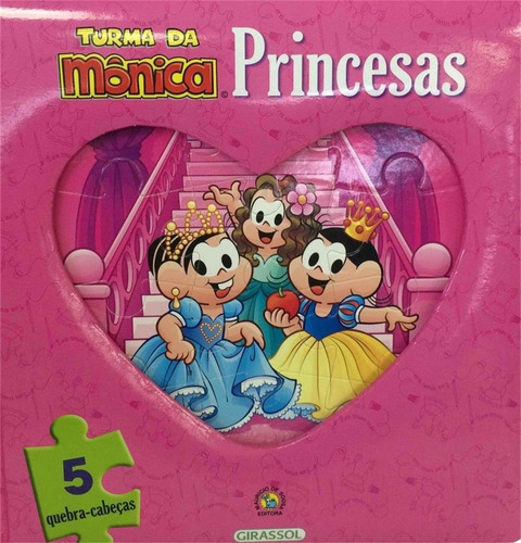 Princesas - Turma Da Mônica - 5 Quebra-cabeças Com 12 Peças