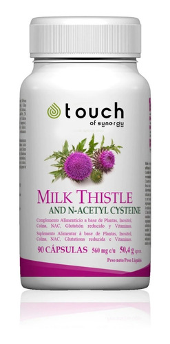 Imagen 1 de 6 de Touch Of Synergy Milk Thistle Silimarina Cardo Mariano 90cap