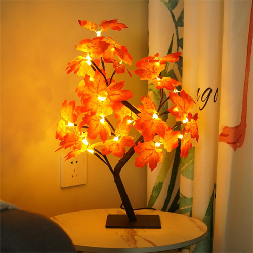 Usb Luz De Noche Led Árbol De Arce Luz Dormitorio Sala De