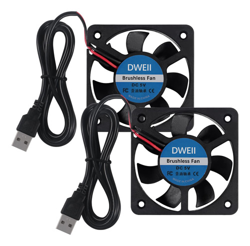 Dweii Paquete De 2 Ventiladores De 1.969 In De 5 V Usb Sin .