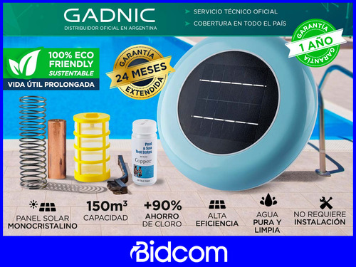 Ionizador Solar Boya Anti Sarro Colector Pileta Gadnic