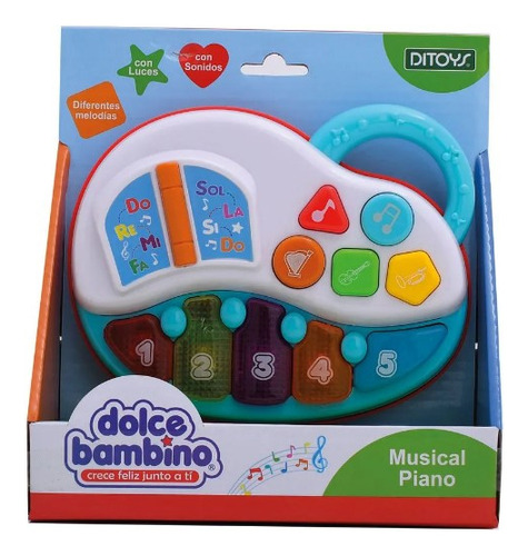 Dolce Bambino Piano Musical Interactivo Luces Sonidos Ditoys Color