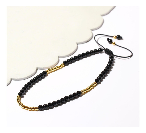 Tobillera Xhuuu Xj De Oro Color Negro. Para Adultos 13cm De Largo
