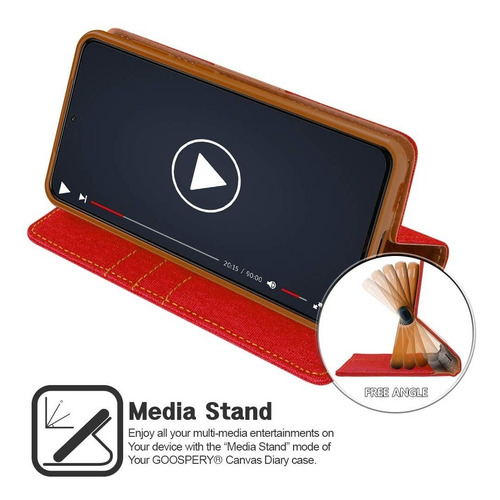 Imagen 5 de 6 de Funda Protector Cartera Con Tarjetero Canvas Para Huawei Y7a