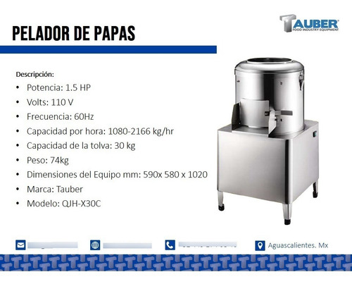 Imagen 2 de 2 de Pelador De Papas Hasta 2000 Kg/hr Tauber