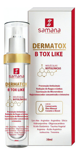  Dermatox B-tox Like Hidratante 30ml Samana Fragrância Neutro Tipo de embalagem Pump