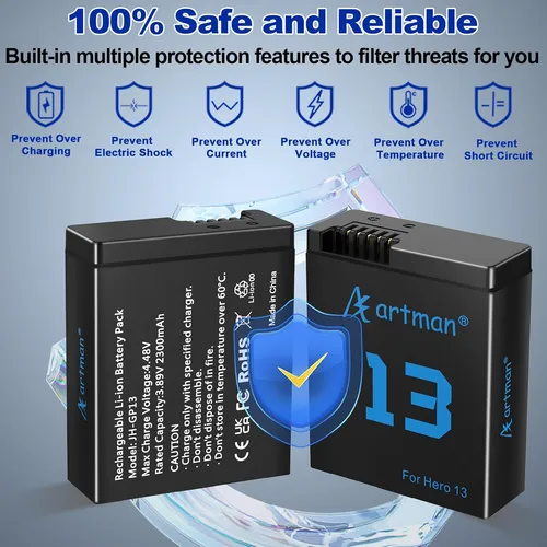 Batería Artman Hero 13 2300mah 2-pack Para Gopro Hero 13