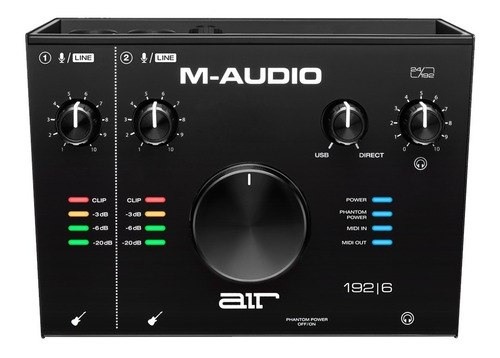 M Audio Air 192 6 Placa Interface Usb Grabacion 24 bits 192 khz Cor Preto