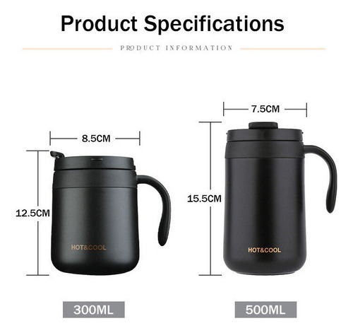 Taza Termo Con Asa Taza De Café De Acero Inoxidable