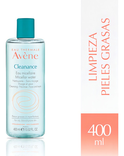 Desmaquillante Agua Micelar Avène Cleanance Para Piel Grasa