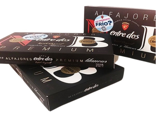 Imagen 1 de 7 de Tres (3) Cajas Con 6 Alfajores Entre Dos Premium. Amba