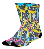 Comprar Meias Colorida - Fitas Cassete - Cano Alto - Meias Elite