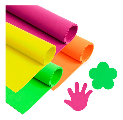 Goma Eva Fluo Fluorescente Lisa 1 Color 40x60 X10 Planchas