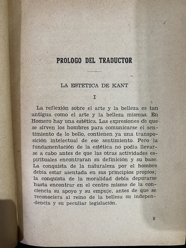 Crítica Del Juicio Kant Traducción Y Prólogo Garcia Morente (Usado)