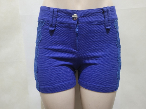 Shorts Azul Tam P Detalhe Renda Topaz Usado Bom Estado