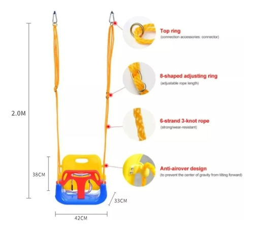 Columpio 3 En 1 Silla Ajustable Portátil Asiento Bebé Niños