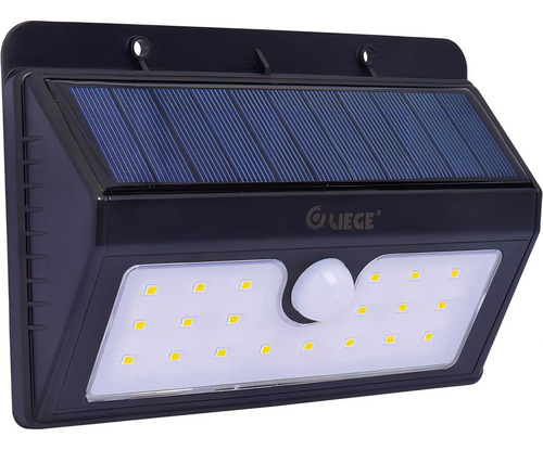 Luminária Solar De Parede Com 20 Leds Liege Cor Preto