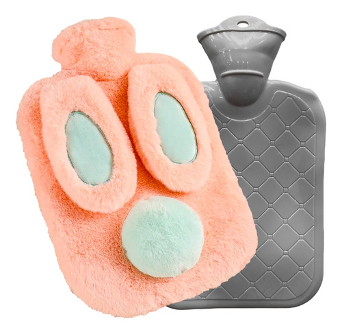 Bolsa De Agua Caliente Con Funda Peluche Bebe 1000ml Rosca