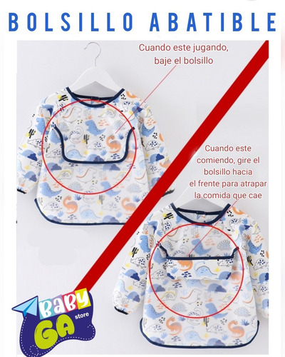 Imagen 4 de 5 de Babero Manga Larga Impermeable