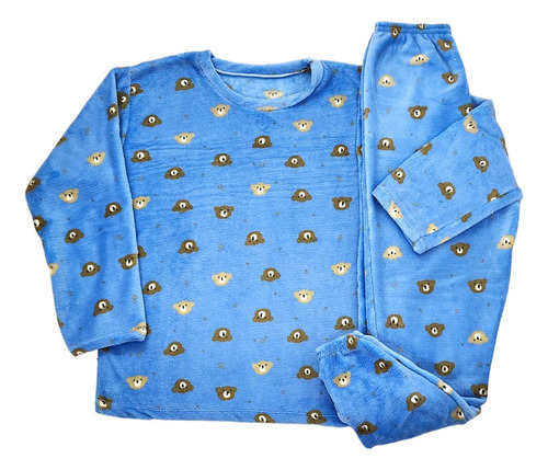 Abrigo Conjunto Adulto Plush Pijama Fleece Para Inverno