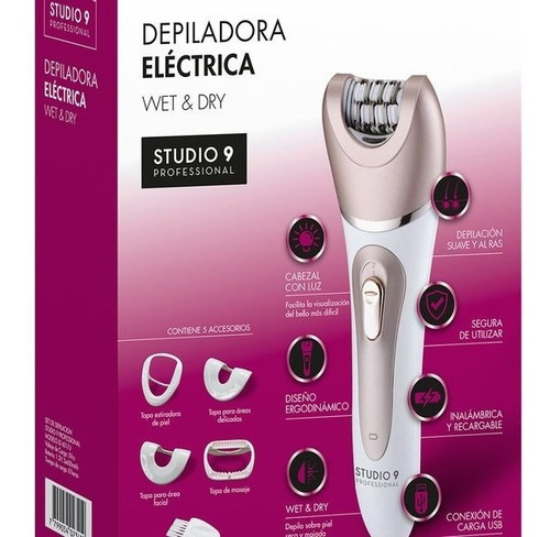 Imagen 3 de 10 de Depiladora Femenina Skin Cuerpo Piernas - Accesorios Cabezal - Zonas Sensibles - Piernas - Maquina Liviana - Garantia -