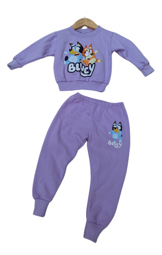 Conjunto Bluey Frizado Bebe Buzo Pantalon Frizado