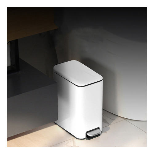 Cubo De Basura Compacto De Acero Inoxidable Para Baño Con Pe
