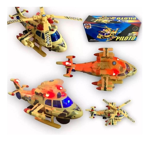 Brinquedo Helicóptero Bombeiro Policial Com Led Som E Musica