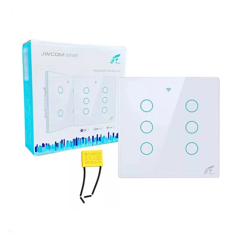 Interruptor Inteligente 6 Botoes Touch 4x4 Wifi Alexa Tuya