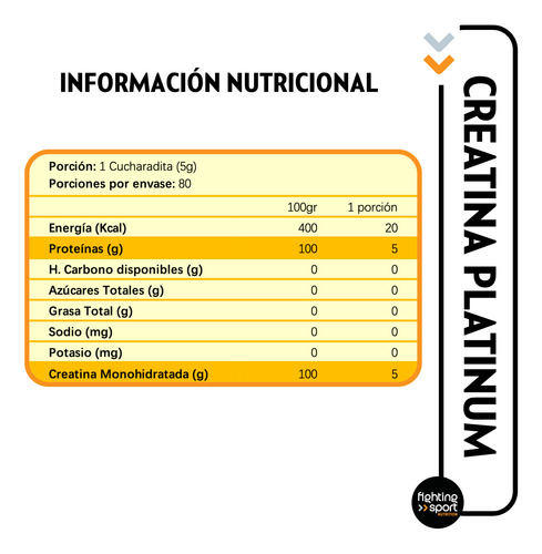 Creatina Monohidratada Platinum 100% De Muscletech (400 Gr) Sin Sabor