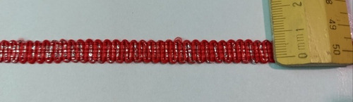 Cinta De Poliester Rojo Con Lurex Plata (art 870)