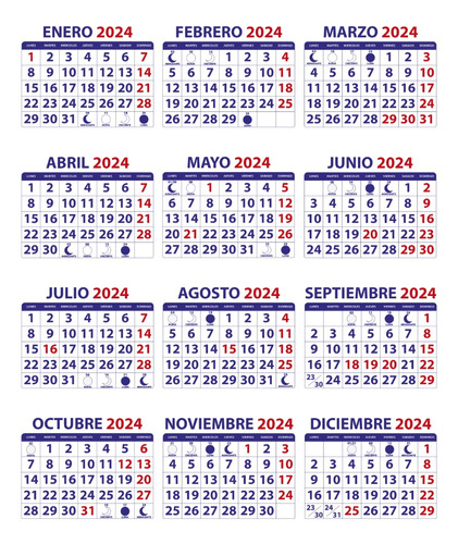 Mini Calendario 2024 Formato Digital