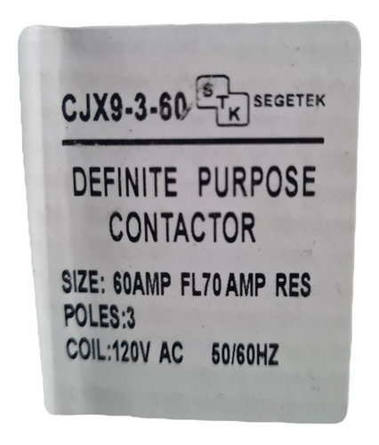 Contactor De Propósito Definido, 60a, 3 Polos, Bobina 120v