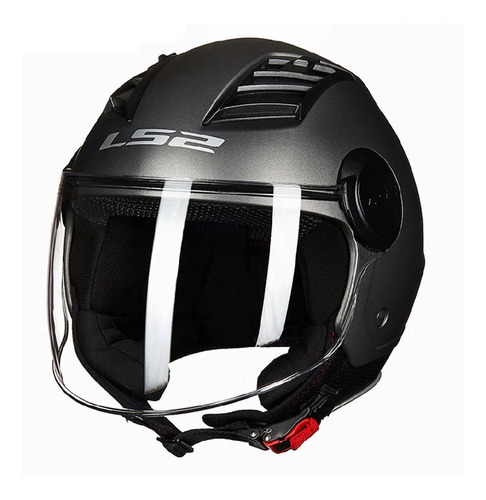 Casco Ls2 Of562 Airflow Talla M Color Negro Brillante Moto