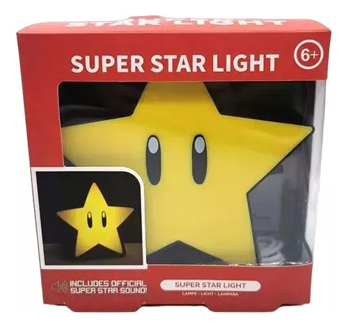 Lámpara Super Mario Bros Estrella Luz Con Sonido