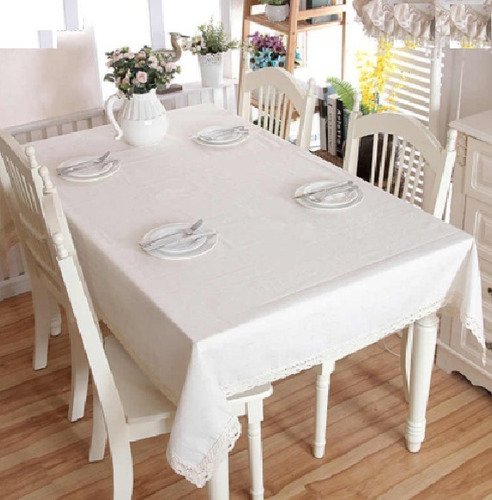 Mantel Lino Sermat Mesa Ovalada Con Encaje 8sillas 250x150cm
