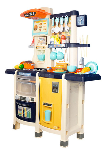 Cocina Cocinita Infantil Luz, Sonido Y Agua 65 Piezas Color Azul