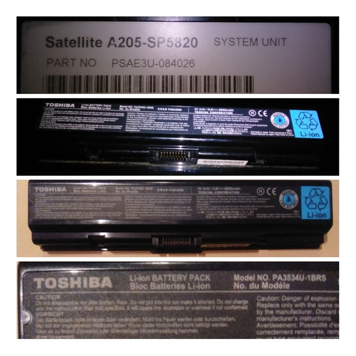 Batería Laptop Toshiba Satelite A205