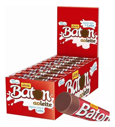 Chocolate Baton ao leite garoto caixa 30 unidades 16g