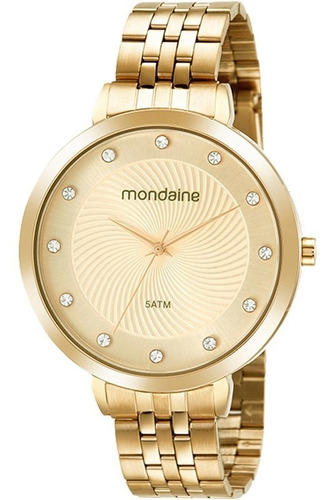 Relógio Mondaine Feminino Dourado Analógico Casual Pequeno