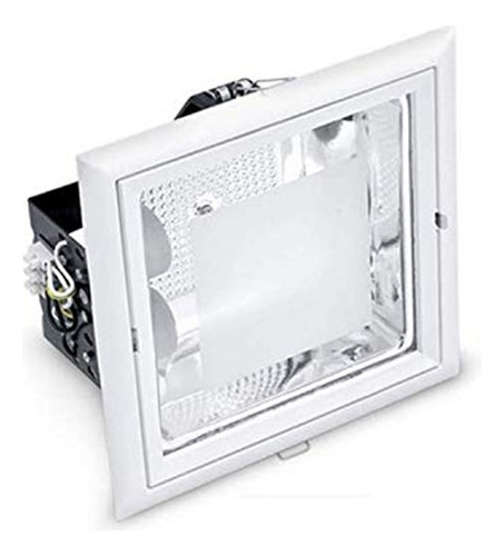 Spot Quadrado 230mm Embutir Alumínio 2xe27 Branco Blumenau 110v/220v