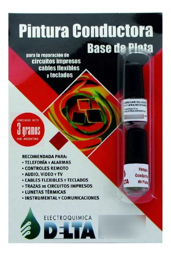 Pintura Conductora Delta Base Plata Reparación Circuitos 