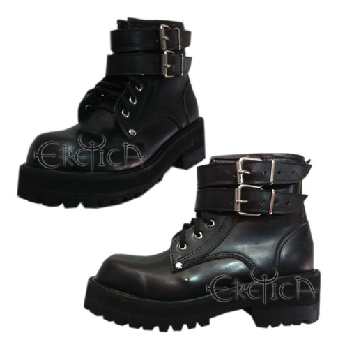 Eretica Ropa Dark- Botin Corto Hebillas-gotico-metal