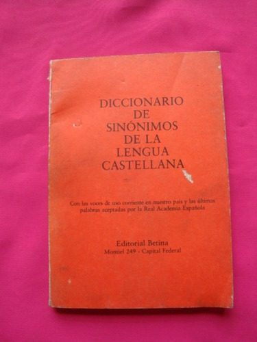 Diccionario De Sinonimos De La Lengua Castellana