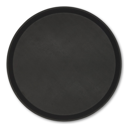Bandeja Redonda Antiderrapante 45 Cm Para Garçom Preta