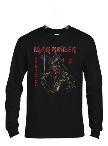 Iron Maiden Senjutsu polera negra Manga Larga 