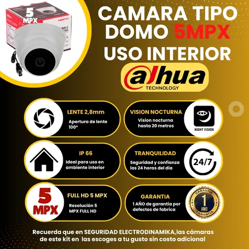Kit Cctv 5 Mpx Dahua Dvr 16 Ch + 16 Cámaras + Disco D