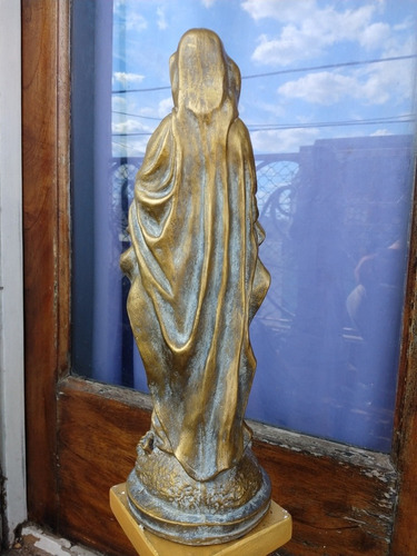 Estatua Virgen Lourdes Símil Bronce Sólo X Pedido Garantía
